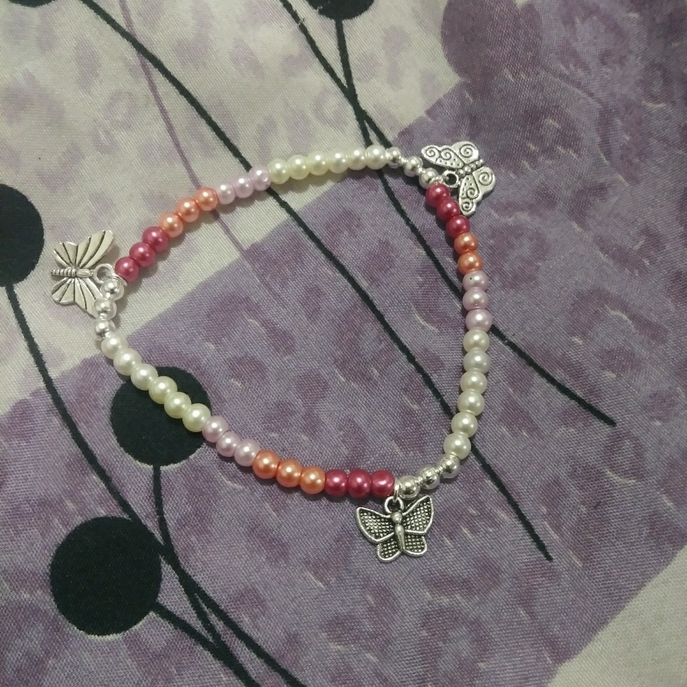 Hand made butterfly charm bracelet